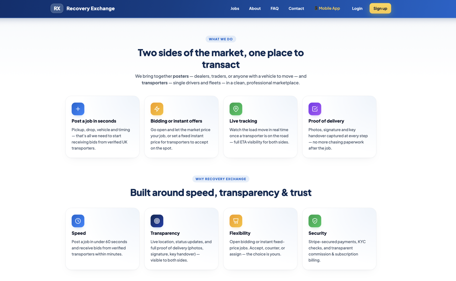 Recovery Exchange (RX) — PWA Logistics Marketplace SaaS