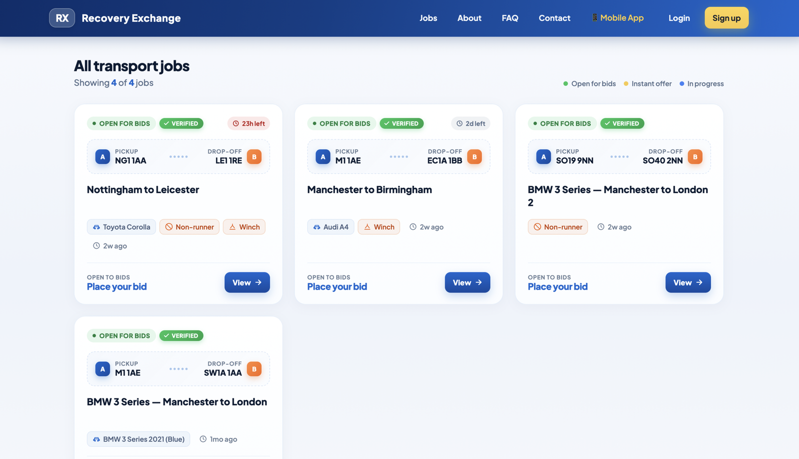 Recovery Exchange (RX) — PWA Logistics Marketplace SaaS