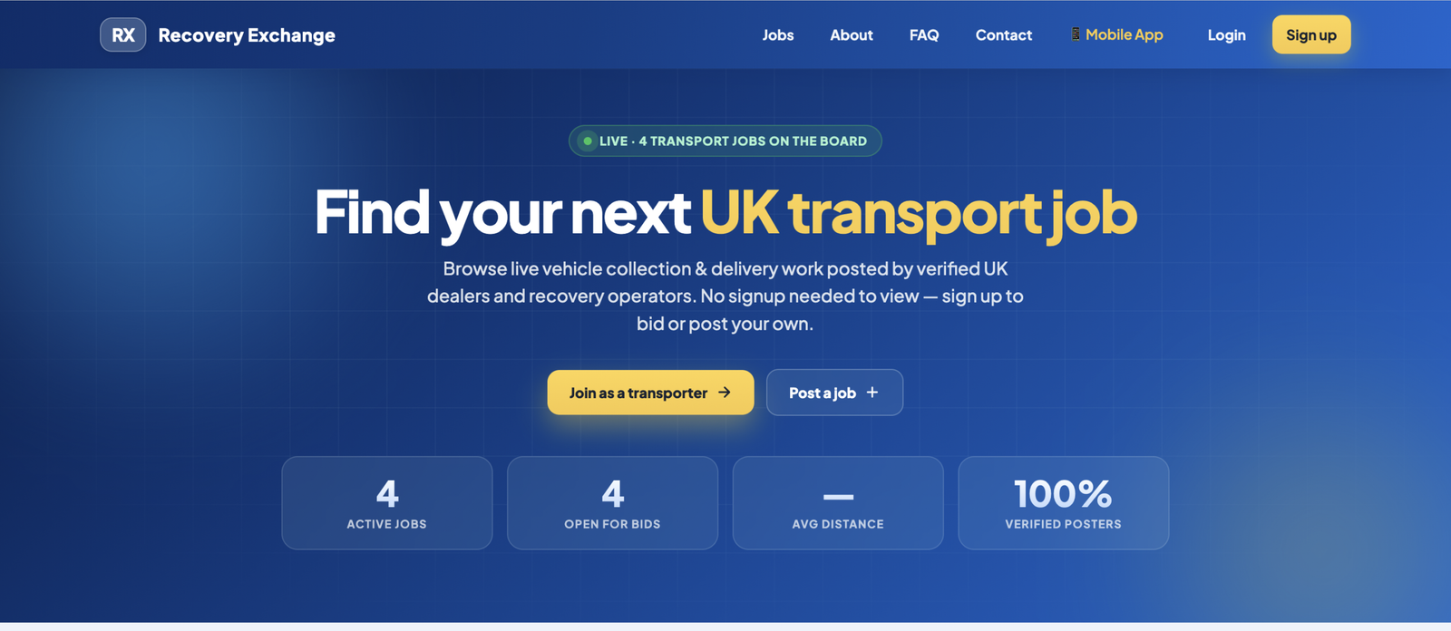 Recovery Exchange (RX) — PWA Logistics Marketplace SaaS
