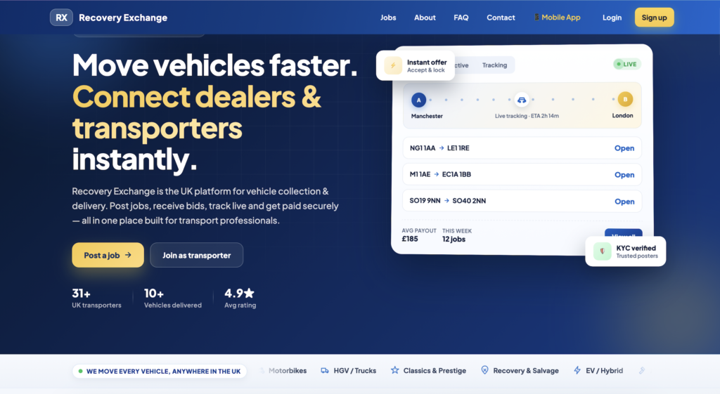 Recovery Exchange (RX) — PWA Logistics Marketplace SaaS