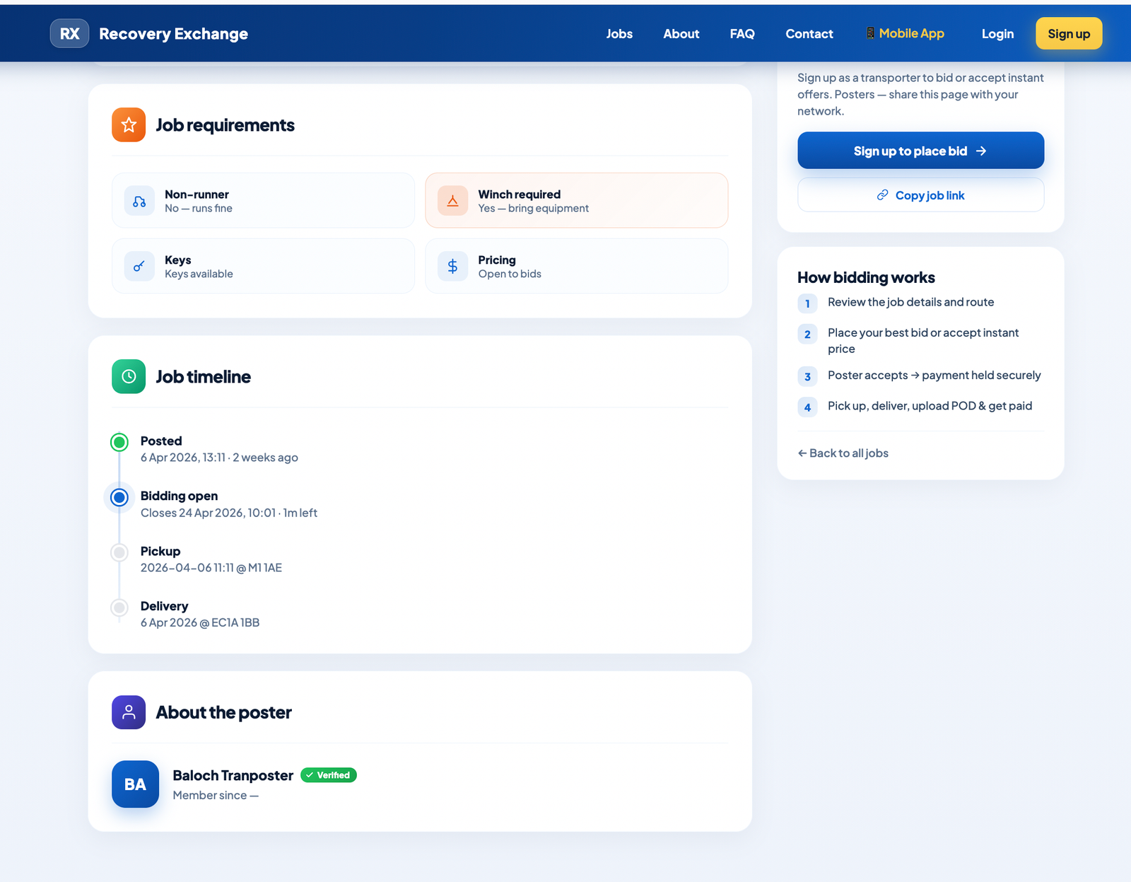 Recovery Exchange (RX) — PWA Logistics Marketplace SaaS